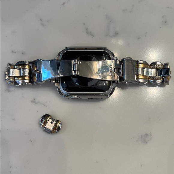 kate spade Two-Tone Silver and Gold Rhinestone Smartwatch Bracelet - Picture 3 of 6